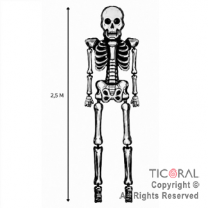 GLOBO METALIZADO HALLOWEEN SKELETON 250 CM (U2504-02)
